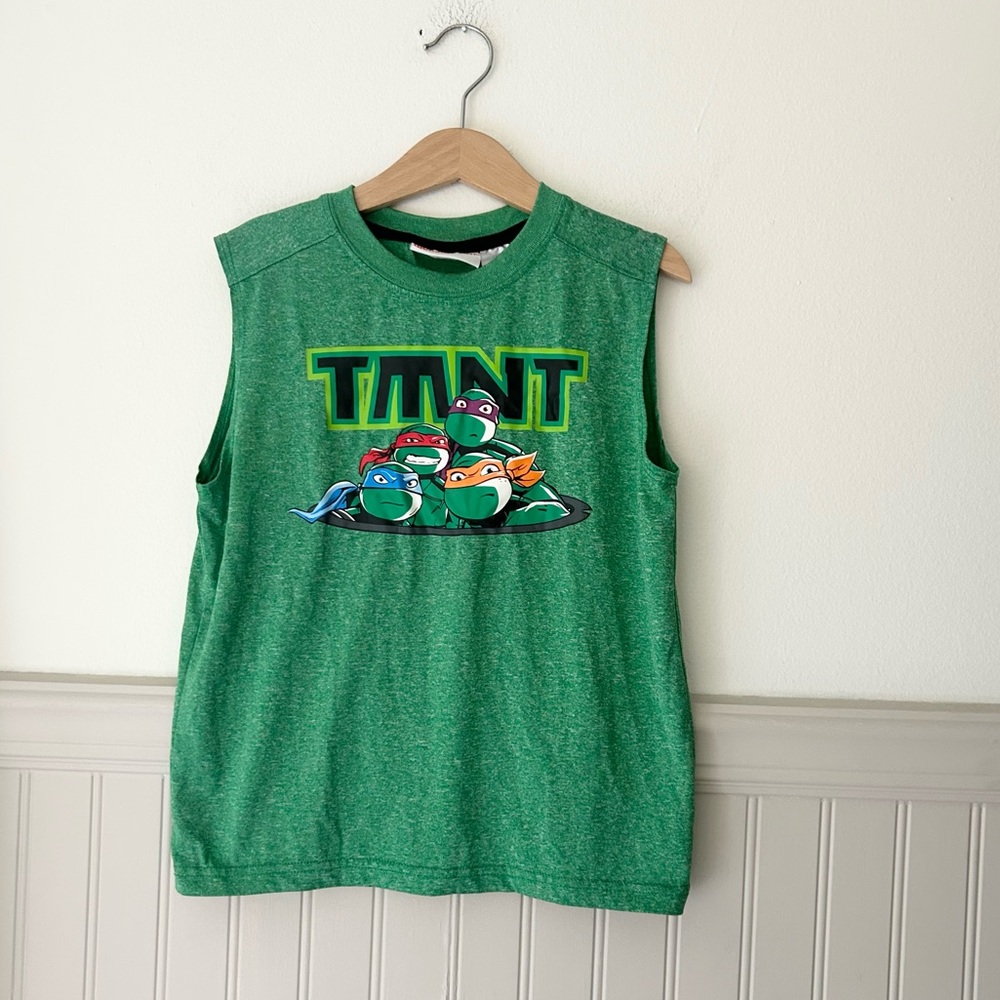 Teenage Mutant Ninja Turtles Green Graphic Tank Top Boys Size Medium